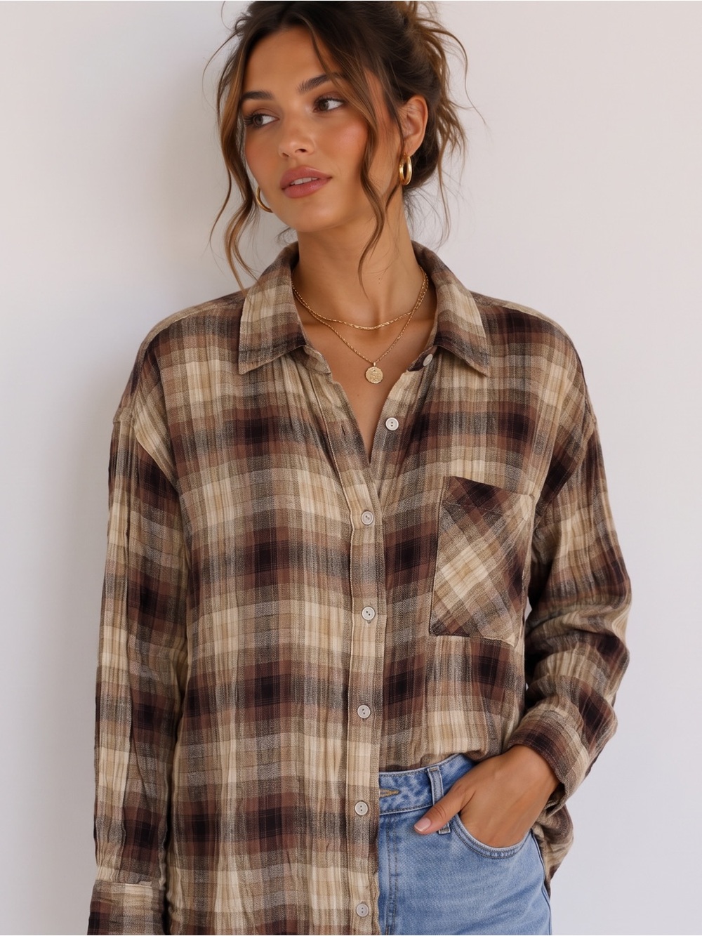 TERRA & SKY Plaid Shirt